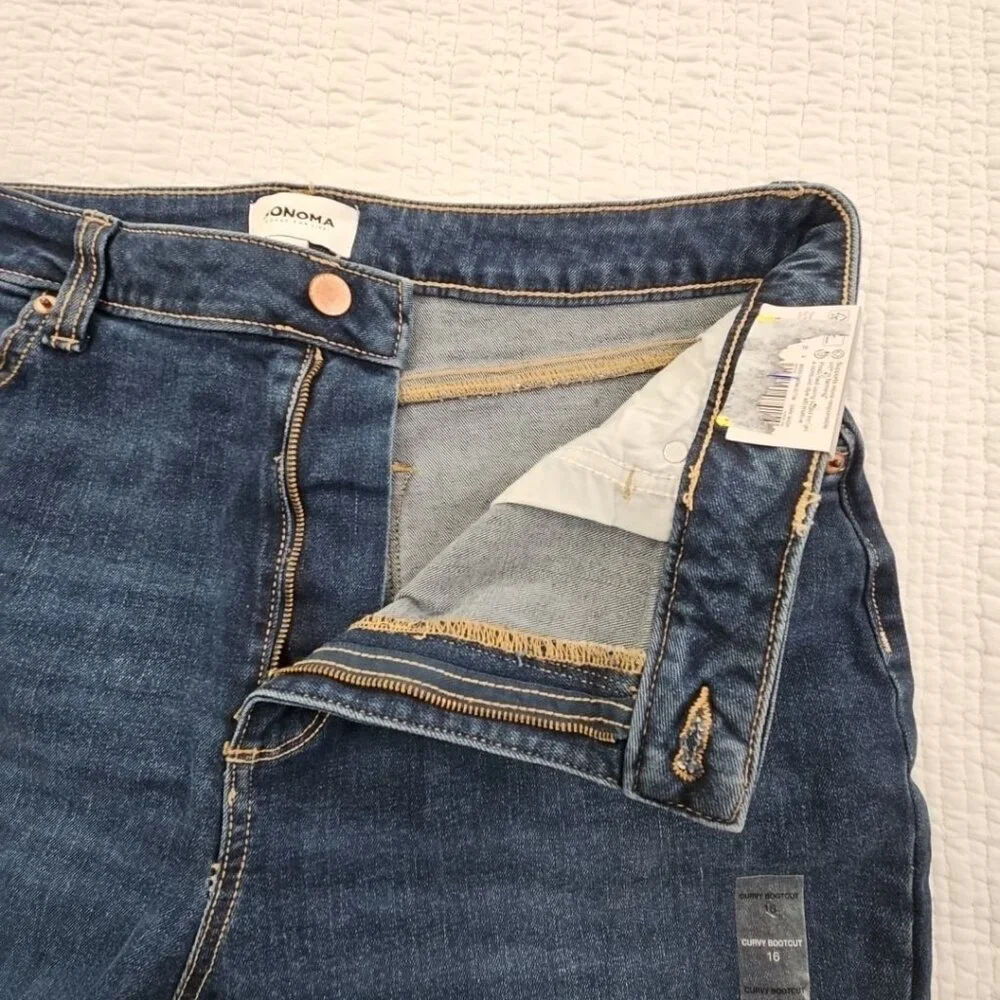 SO Goods for Life Jeans Women's 16 (36x30) NWT Dark Wash Curvy Bootcut High Rise